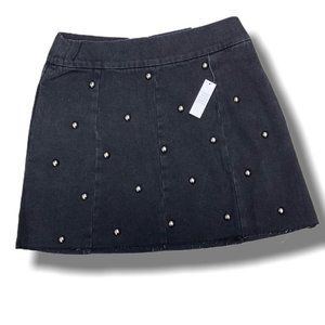 Topshop Moto Raw Hem Mini Skirt Fade Black 6 - NEW